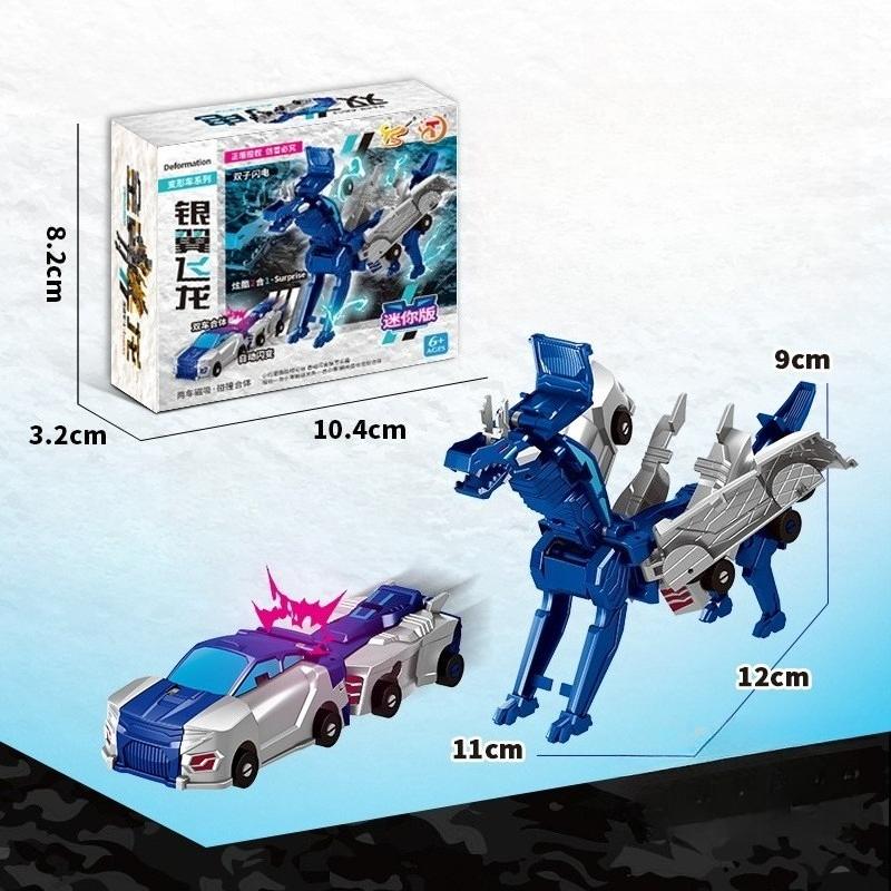 Non-Toxic Collision Transforming Dinosaur Car Toy Magnetic Dinosaur Transformer Car Transform Into Dinosaurs Fun Transforming Cars
