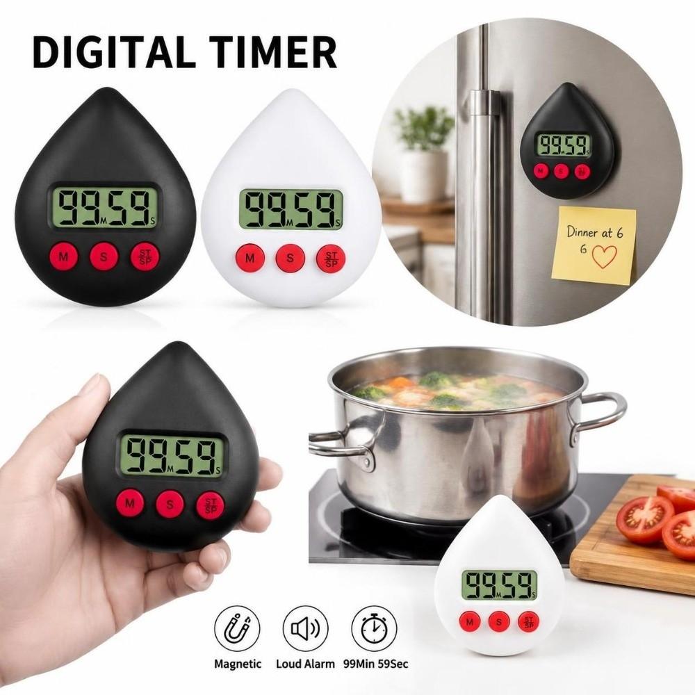 Plastic Countdown Timer Droplet Shape Cooking Timer New Digital Timer Baking
