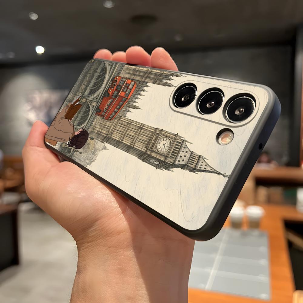 Чехол для телефона London Big Ben для Samsung A56 A36 A26 A16 A15 A25 A35 A55 A14 A34 A24 A54 Черный Мягкий