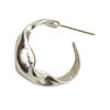 foxanry Silver Color Hoop Earrings for Women New Trendy Vintage Elegant Irregular Texture Party Jewelry Prevent Allergy