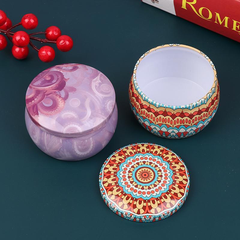 Vintage Candle Tin Can Candy Cookie Storage Box Dry Spice Storage Jar Suitable DIY Candle Cosmetic Ointment Making Christmas
