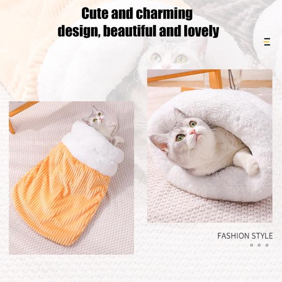 Спальный мешок для кошек Уютная зимняя пещера для кошек Кровать Мягкий плюшевый мешок для кошек Теплый питомец