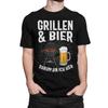 Herren T Shirt Grillen Und Bier Grillshirt Grillparty Garten Schwarz S 5XL Neu Vintage Washed S