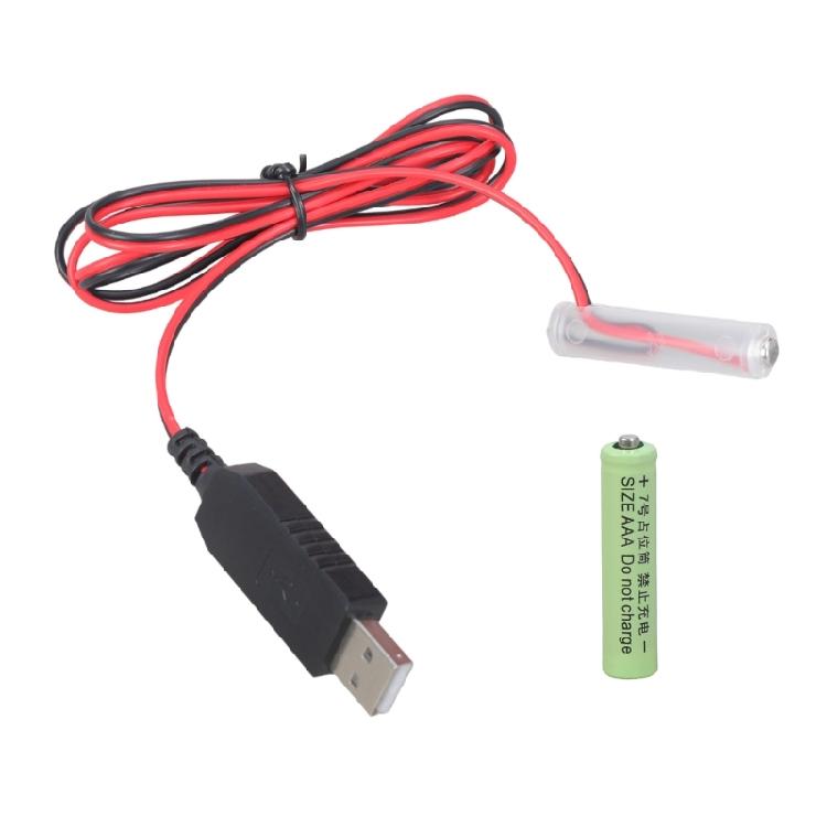 3A Заглушка-имитатор батарейки, USB-кабель питания, замена 2x1.5V батареек, кабель-заглушка для светодиодной ленты
