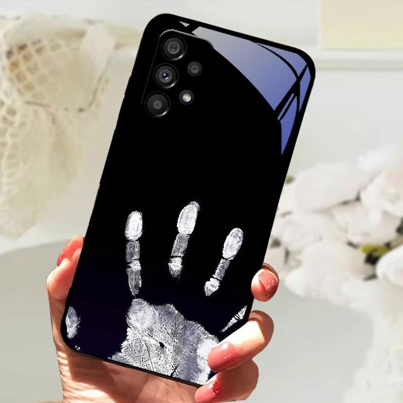 Стеклянный Чехол Для Samsung A13 A23 4G 5G Мультяшный Закаленный Стеклянный Чехол Для Телефона Для Galaxy A33 A53 A73 5G Жесткий ПК Стеклянный Защитный Чехол