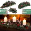 1PC Christmas Candle Holder Table Centerpieces Candle Tray Holiday With 3 Pillar Candle Stands Xmas Artificial Pine Cones Classic