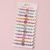 12Pcs/set Flower Fruit Charm Adjustable Handmade Rope Bracelets for Women Girls Kids Birthday Party Jewelry Friendship Gift