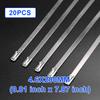 20pcs Stainless Steel Cable Ties Length 150/200/300mm Exhaust Wrap Self-Locking Cable Zip Tie Multi-Purpose Metal Locking Ties