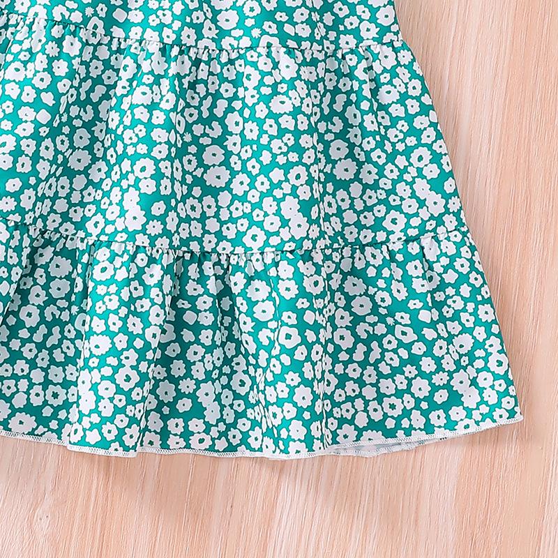 Комплекты для девочек 8-12 лет, красный топ с бретелькой на бретельках с цветочным принтом для маленьких девочек + красная юбка с цветочным принтом, костюмы в корейском стиле, летние повседневные комплекты одежды