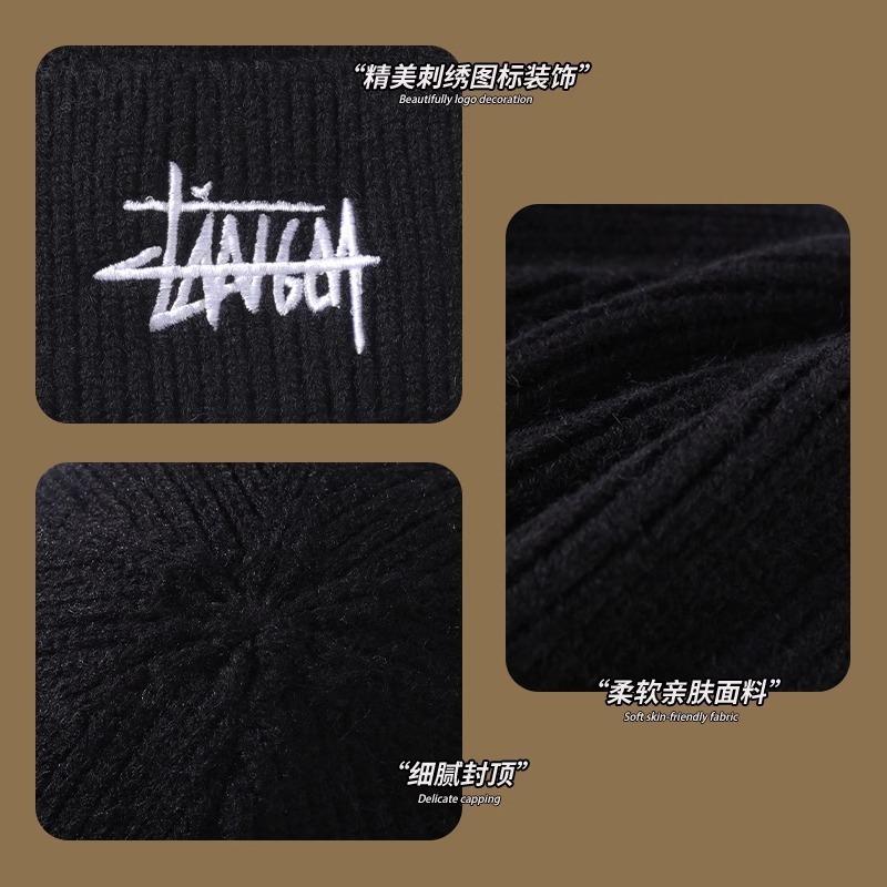 Вязаная шапка мужская зимняя трендовая брендовая большой окружности головы шапка-мешок шапка от холода универсальная теплая шерстяная шапка женская показывает маленькое лицо