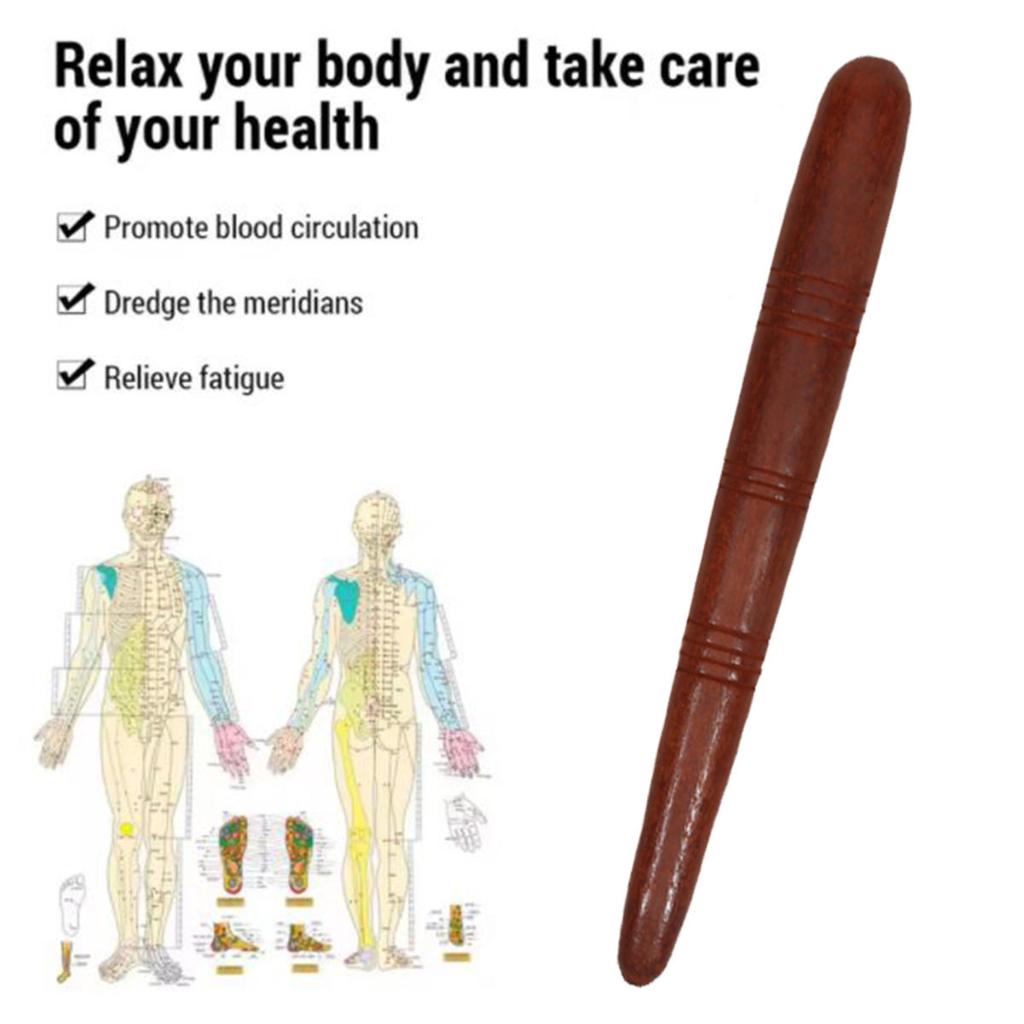 Natural Wooden Acupoint Stick Dial Club Meridian Pen Massage Stick Body Meridian Stress Relief Foot Sole Acupoint Massage Tools