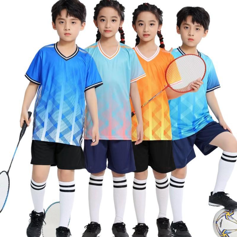 Kids Sports Jerseys Badminton Table Tennis Volleyball Training Breathable Activewear Boys Girls