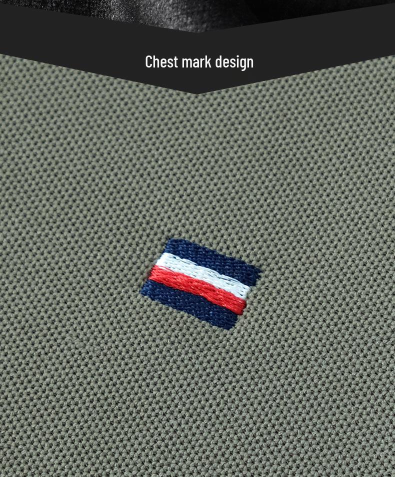 Men's Fleece-Lined Turn-Down Collar Long-Sleeve Polo Shirt - Autumn/Winter Casual Embroidered Warm Top