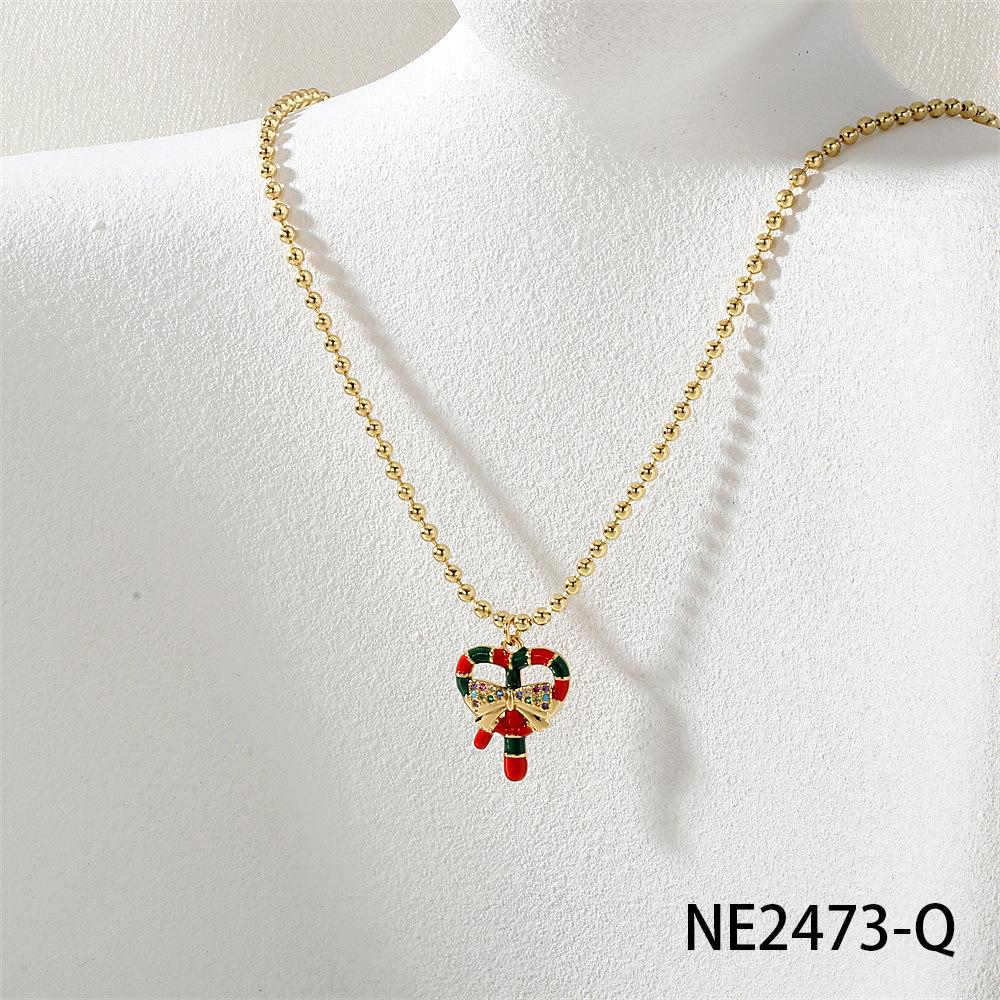 Рождественская коллекция: Ожерелье из бусин с шармами в виде дерева, снеговика, Санты, оленя, венка, перчаток и носков