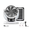 Solar Fan AC/DC Rechargeable Mini Table Fan Outdoor Camping Emergency with LED USB Ports Home Office Cooling Air Fans