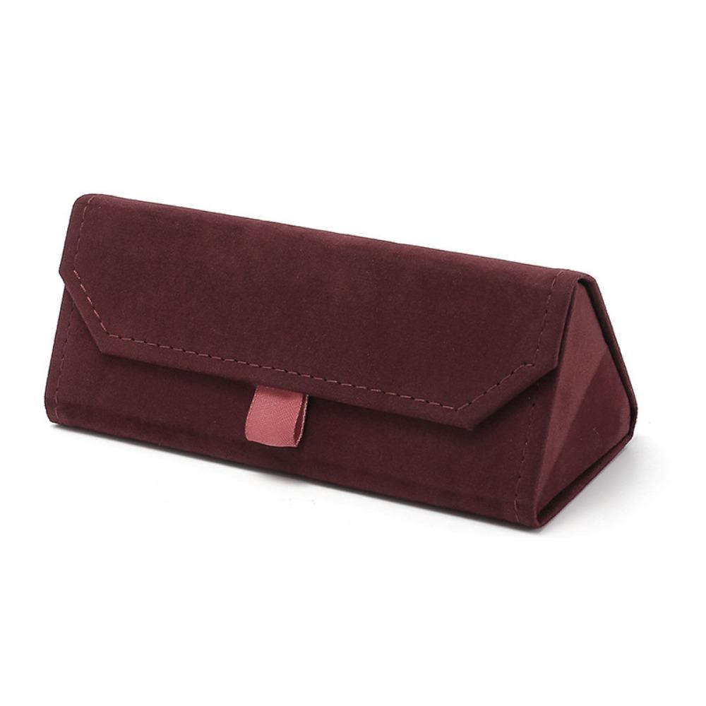 European Hot Velvet Triangle Folding Glasses Women Case Elegant Sunglasses Case Men Soft Noble Reading Glasses Box Eyewear Cases