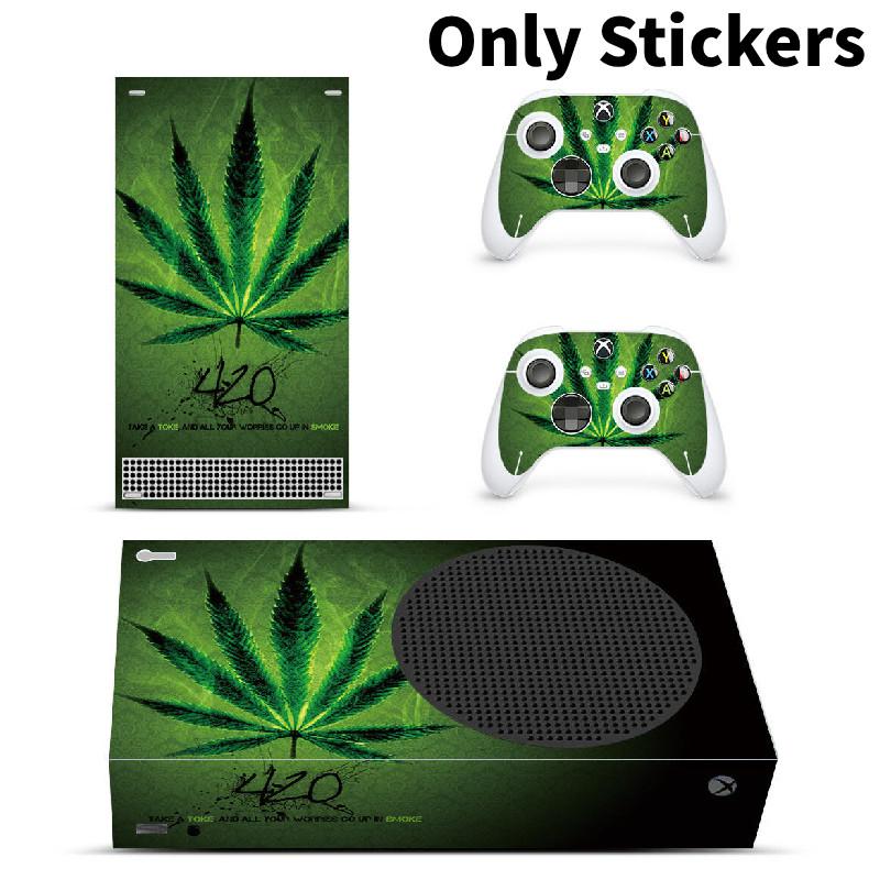 Shaped Leaves Large Xbox Series S Console 2 Controllers Skin Cover Sticker