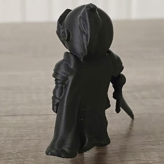Mini Size Ornament, 3D Printed Knight Shape One-piece Molding Figurine, Dark Style Cartoon Design Decompression Desktop Decoration