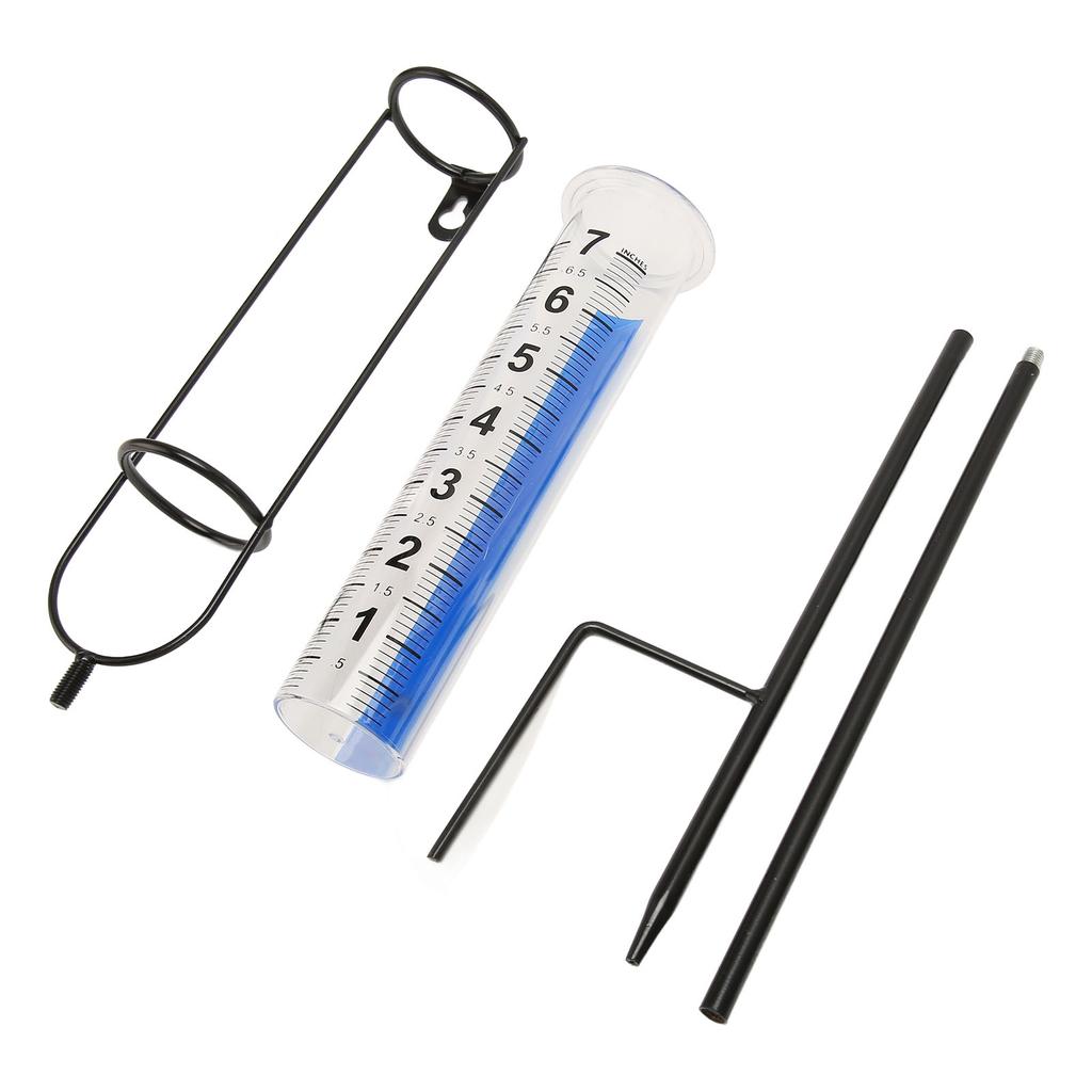 Rain Gauge 7 Inch Capacity Detachable Rain Measuring Gauge with Stake for Garden Lawn Patio Farm Use