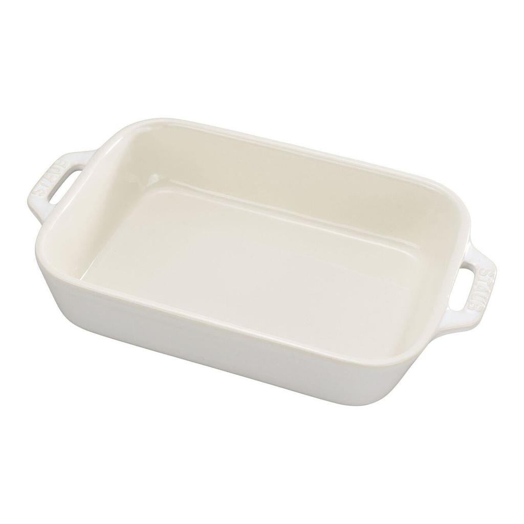 Блюдо staub Ivory 20 x Керамическое блюдо для запекания, киш, жаропрочное, подходит для использования в микроволновой печи, японское винтажное цветное блюдо "Прямоугольное 16 см" [Авторизованный