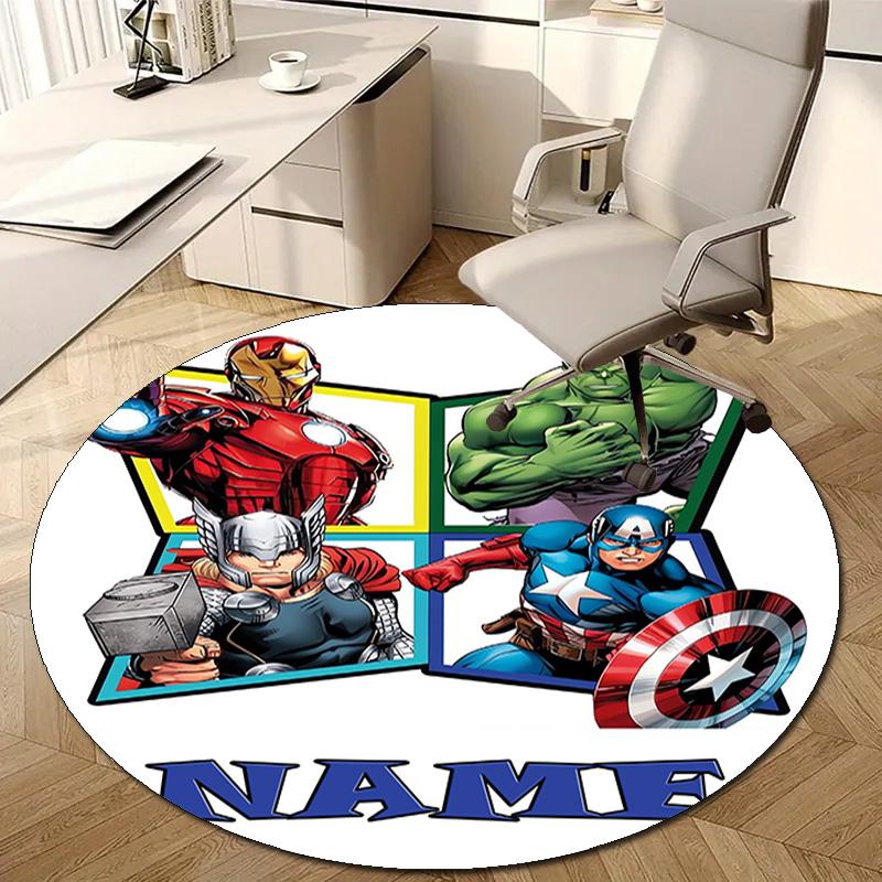 Personalized M-Marvel Round Chair Office Rug - Perfect for Mat, Office Chair & More - Ideal Gift for Birthdays and Holidays