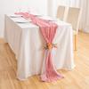 Polyester Fiber Cheesecloth Table Runner 90x400cm Pleated Table Runner  Coffee Table