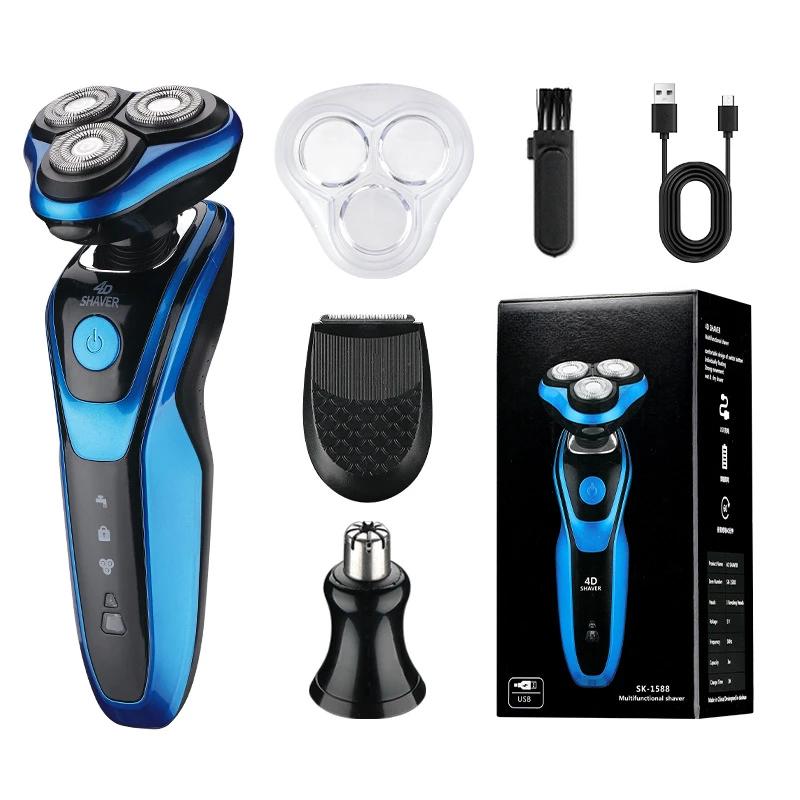 3 в 1Электробритва Роторная Бритва Триммер Для Носа и Висков Аккумуляторная Машинка Для Стрижки Волос Бритва Машинка Для Стрижки Мужчин