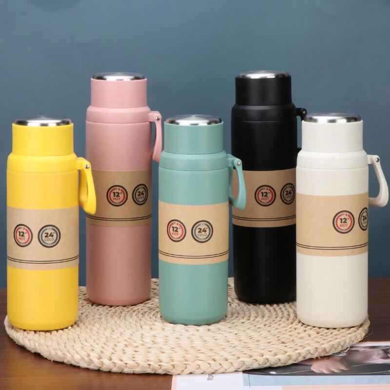 HPMILY 800ml Insulated Stainless Steel Water Bottle with Tea Filter