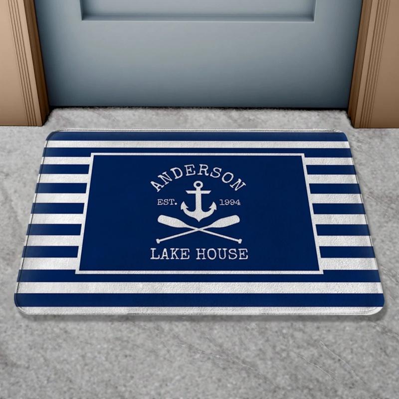 Добро пожаловать Абоаро Название Вашей лодки Так как Коврик для пола Персонализированный Морской ковер Коврик для двери Входной ковер для ванной Приветственный коврик