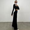 Women 2 Piece Lounge Set Long Sleeve Cropped Pullover Top Wide Leg Pants Set Fall Crewneck Tracksuit Casual Outfits
