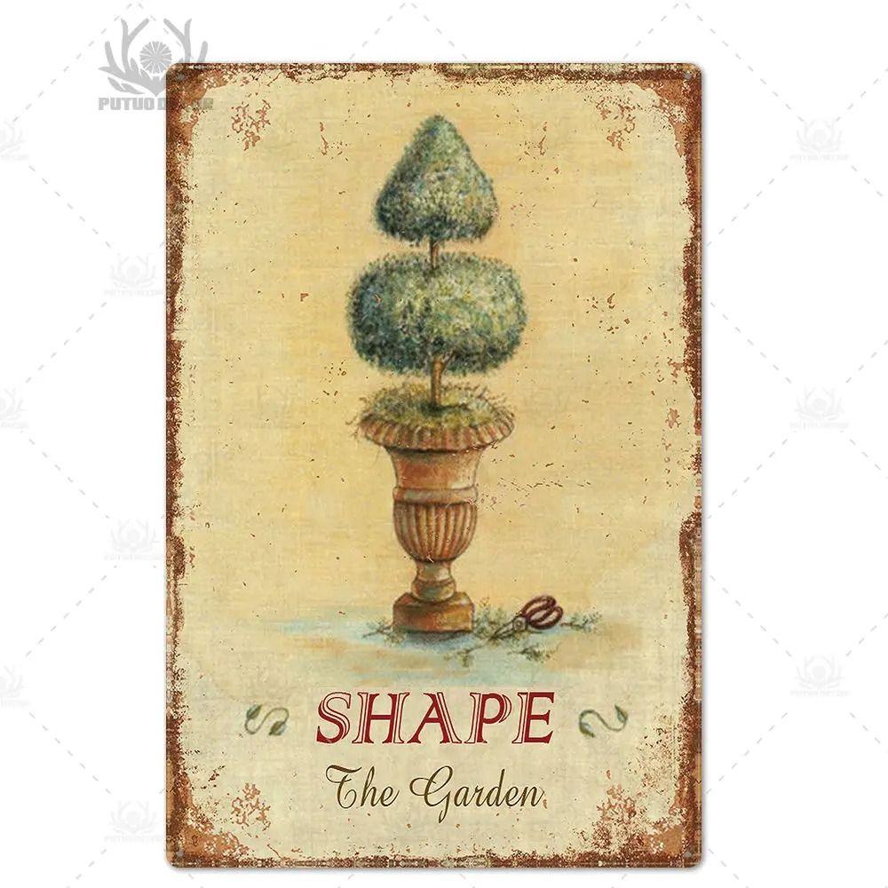 Оловянная вывеска в прованском стиле, французское деревенское металлическое настенное искусство 20x30 см