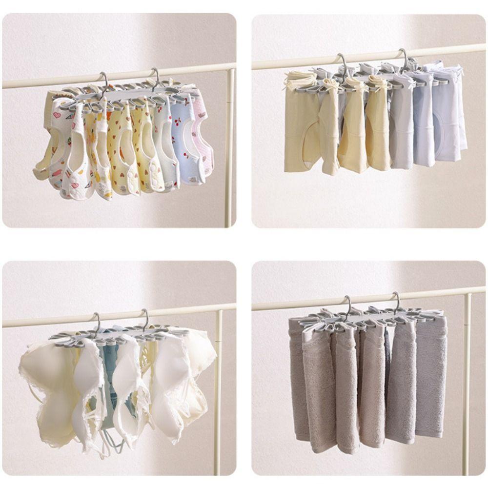 Folding Socks Drying Rack with 32 Clips Underwear Hanging Clip Durable Clothes Hanger