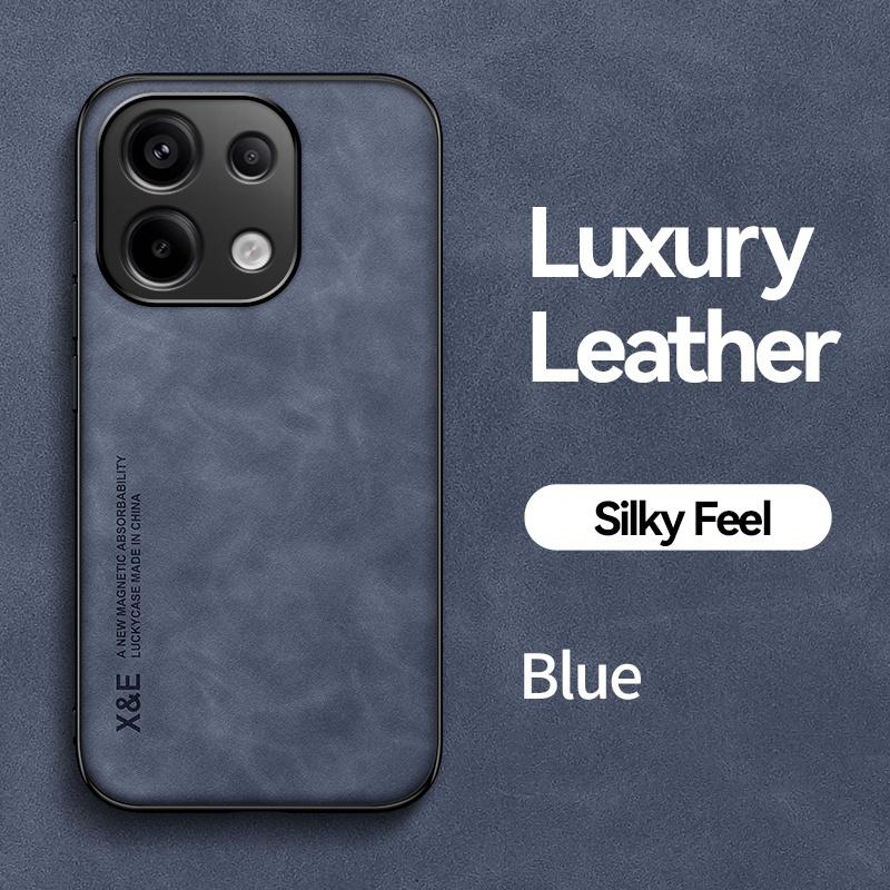 For Xiaomi Poco M6 Pro 4G Case Leather Soft Frame Protect Funda For PocoM6Pro Poko Little M 6 Pro M6Pro Car Magnet Holder Cover