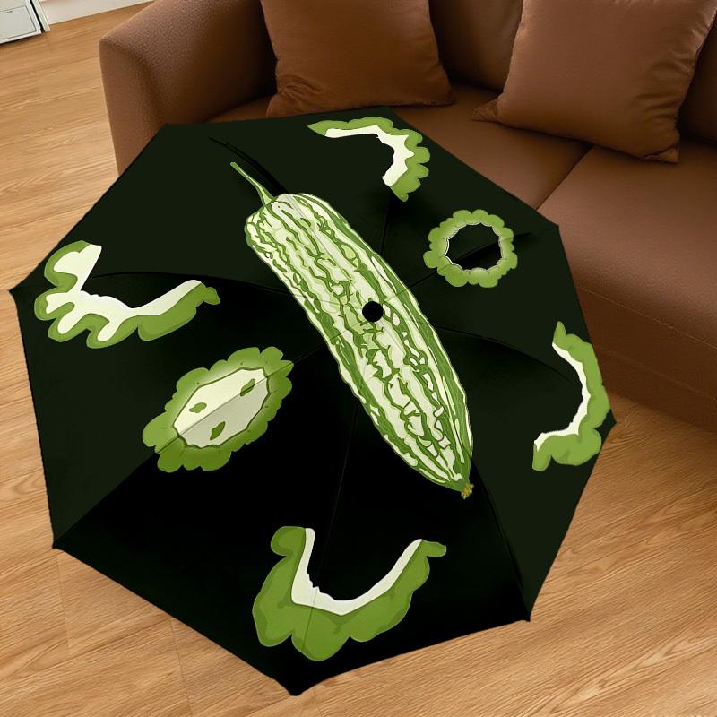1PC Luffa slices Umbrella-8-Rib Reinforced Portable Folding Travel Suitable for All Seasons Outdoor Daily Use-H0386