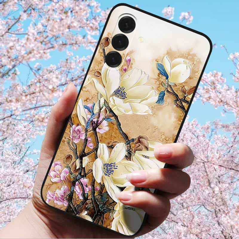 Для Samsung Galaxy A56 A36 A26 5G Чехлы 3D Рельефный Цветок Тиснение Мягкий Силикон Для A56 A36 5G 3D Мультяшный Чехол Сова Ракушка 3D Рельеф