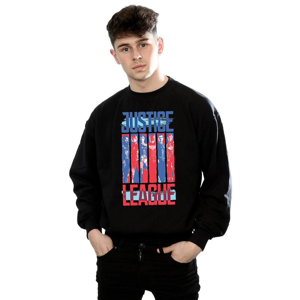 DC Comics Mens Justice League Movie Team Flag Sweatshirt