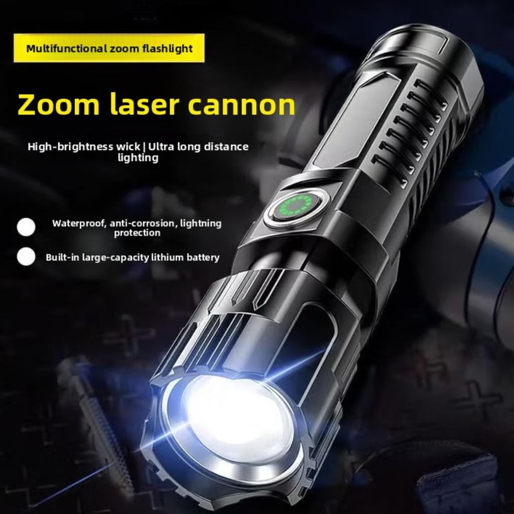2-1PCS B BRIGHT Ultra Bright Flashlight, High Lumen Tactical Flashlight with 3 Modes, Zoom,Portable Camping Flashlight, Built-in Lithium Battery, IP44