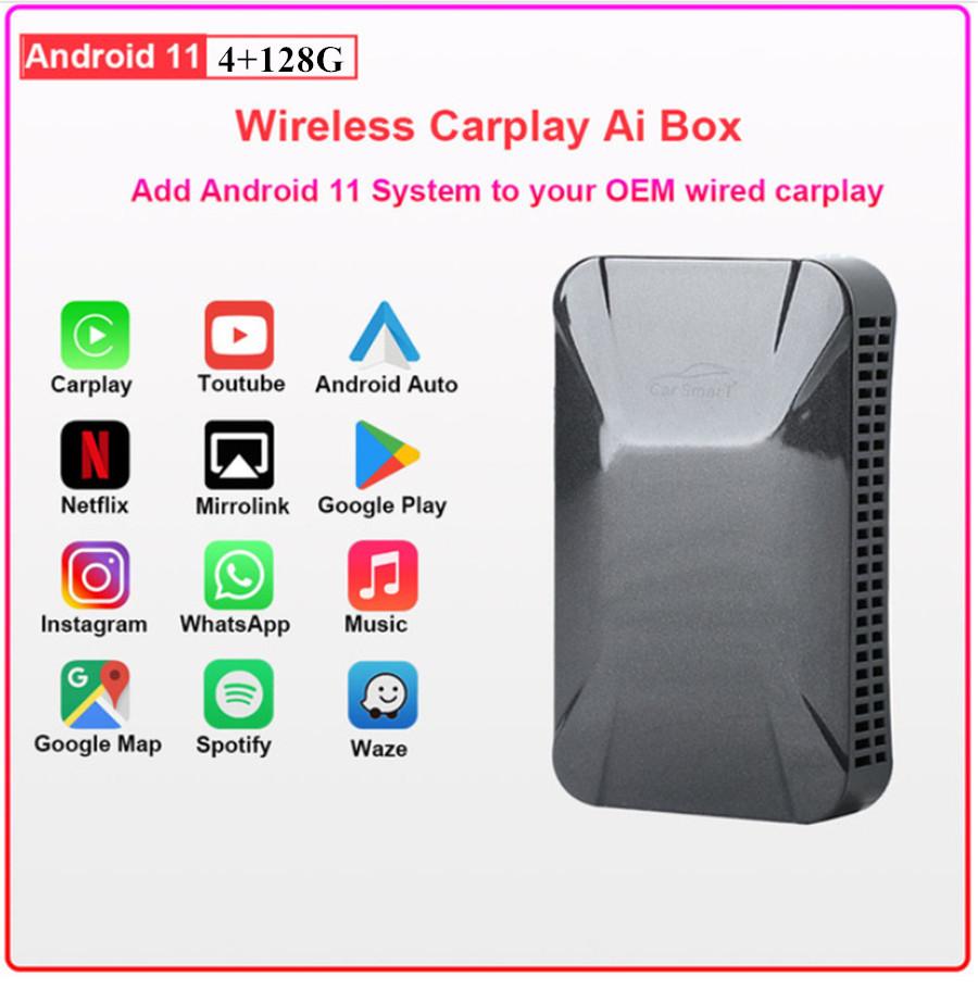 Android 11 Для Carplay Ai Box Автомобильный Мультимедийный Плеер Для Netflix Youtube 4G+128ГБ