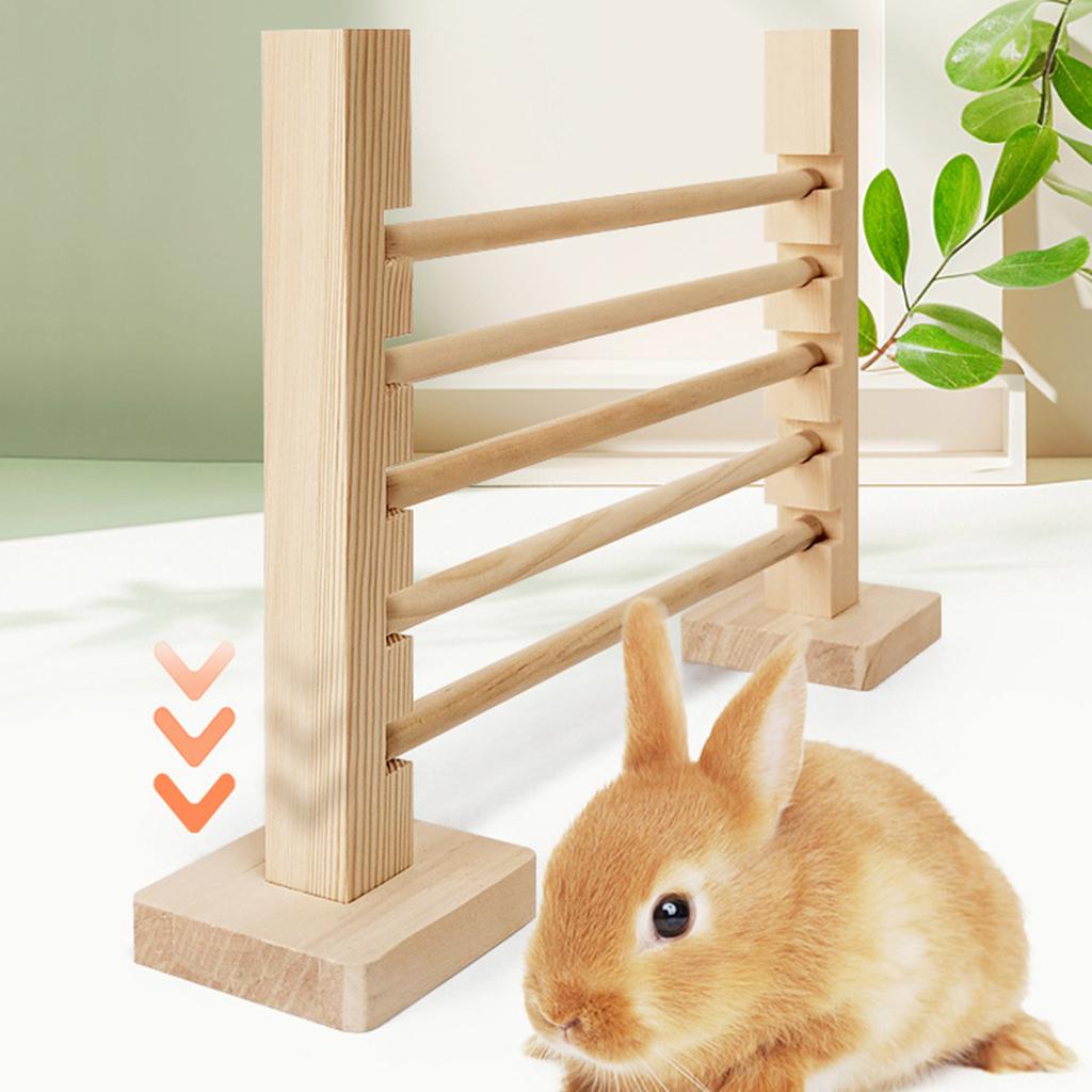 Natural Wooden Hurdle Wooden Jump Bar Toy for Small Animal Mouse Hurdle Hamster Rabbit Jump Cage Obstacle