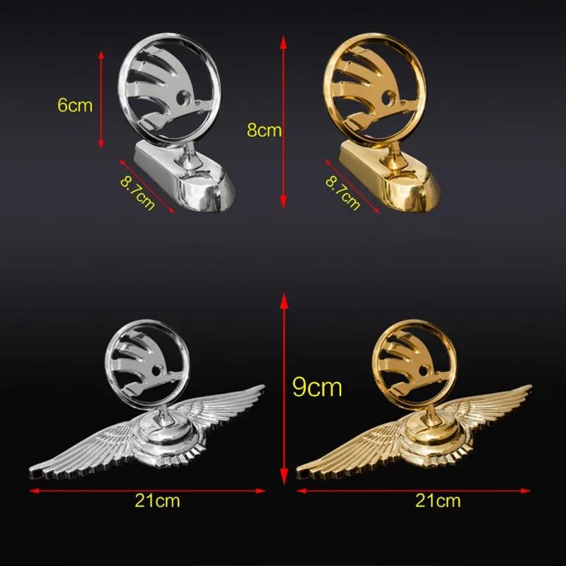 WMZW4 Car Front Bonnet Emblem Sticker for Skoda Fabia 1 Octivia RS Superb 2 Rapid Kodiaq A7 Karoq Citigo Yeti Kamiq Vision S 3d Badge