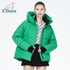ICEbear 2023 новые зимние куртки, короткие стильные ветрозащитные хлопковые пальто с капюшоном для женщин GWD3708I