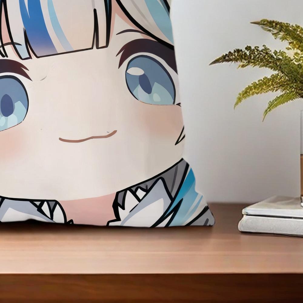 Милая Гавр Гура Vtuber Q-версия кавайная наволочка Для Спальни Машины Кофейни Мягкая Гостиной Дивана Декоративная Наволочка