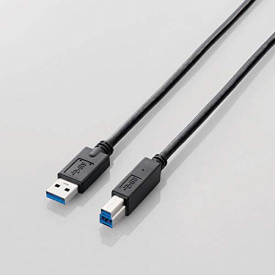 Elecom USB-кабель A Male to USB B Соответствует директиве RoHS 3 м Черный [B] USB3.0 (USB-штекер) USB3-AB30BK/RS