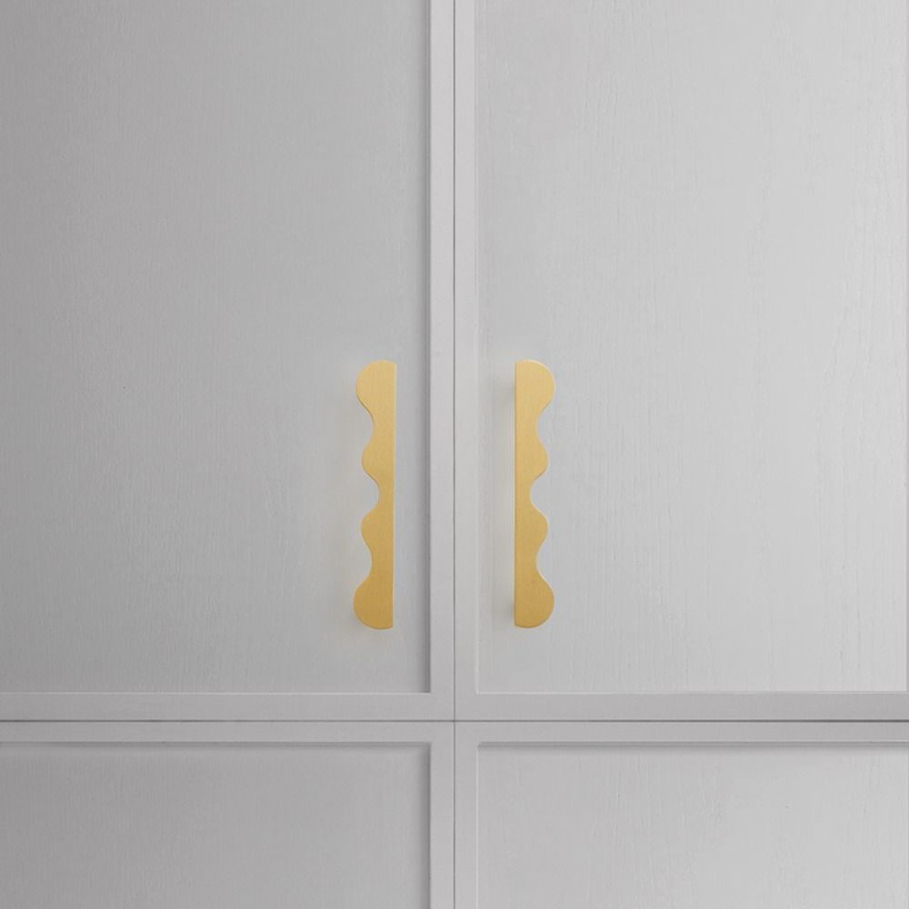 Wave Shape Drawer Pulls Modern Design Furniture Handles Brass Cabinet Handles Kitchen Wardrobe