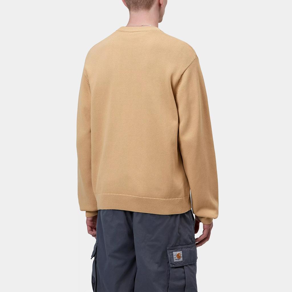 Carhartt WIP SS26 Свитер Кори Повседневный свитер с длинным рукавом и вышитым логотипом Унисекс свитер I036819-07E-GD