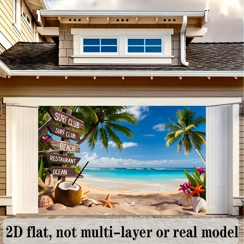 Tropical Hawaiian Beach Party Banner, Polyester Backdrop for Home Room Wall and Photo Props