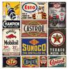 Tin Signs 5 Pieces Reproduction Vintage, Gas Oil Metal Signs, Home Kitchen Man Cave Bar Garage Wall Decor, 8x12 Inch