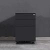 Mobile Three-Drawer Metal File Cabinet with Lock for Under-Desk Office and Printer Storage