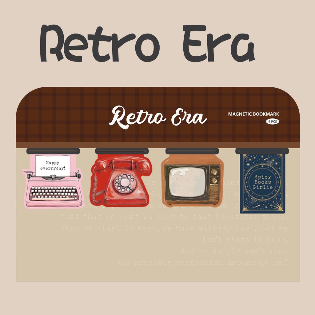 4pcs Retro Painting Bookmark for Books Vintage Items Veiws Magnetic Page Clips Book Marker Unique Reading Gift