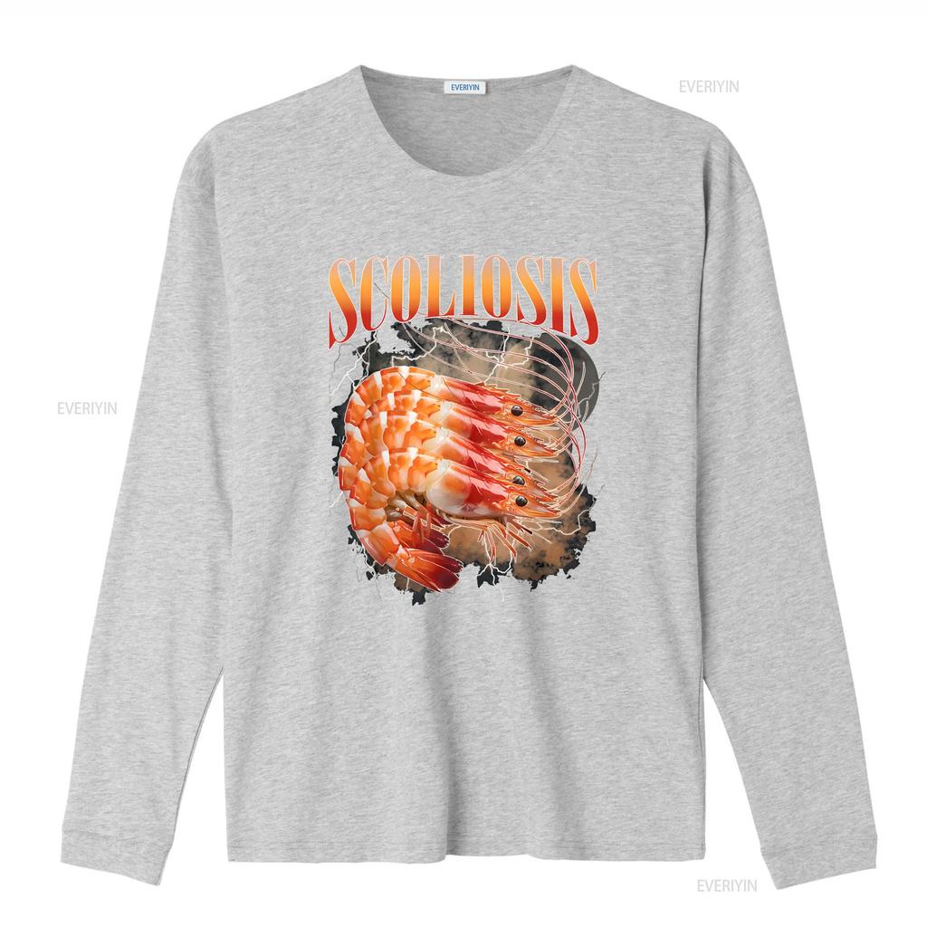 Scoliosis Shrimp T Shirt vintage Washed Versatile Top For Everyday Wear Stretched Comfortable Stylish Soft fashion Slightly